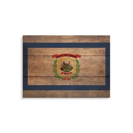 WILE E. WOOD 15 x 11 in. West Virginia State Flag Wood Art FLWV-1511